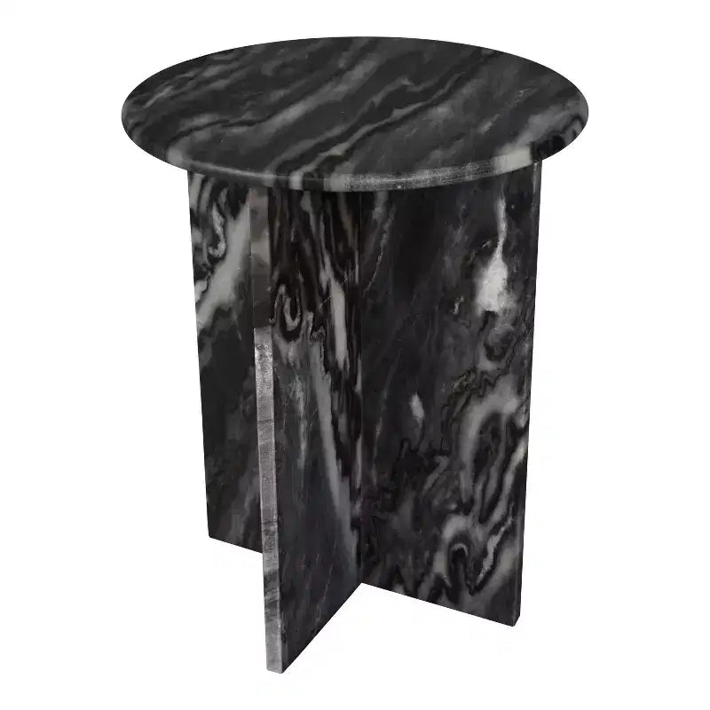 JONATHAN Y Javier 17.75 Contemporary Natural Marble Handmade X-Shaped End Table