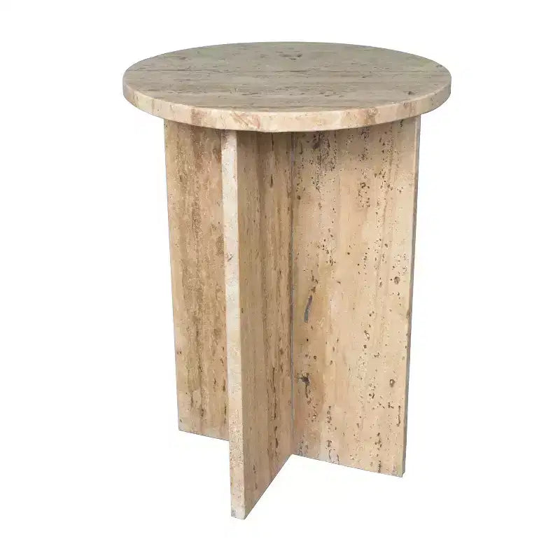 Table d'appoint en forme de X faite à la main en marbre naturel contemporain JONATHAN Y Javier 17.75