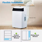 Climatiseur portable 14000 BTU 3 en 1 avec télécommande, mode froid, double moteur et balayage automatique