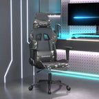 vidaXL Chaise de jeu réglable avec repose-pieds - Noir et camouflage, siège rembourré en similicuir, cadre robuste, design pivotant à 360°