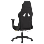 Silla de Masaje Gaming vidaXL con Reposapiés, Negra y Amarilla, de Tela