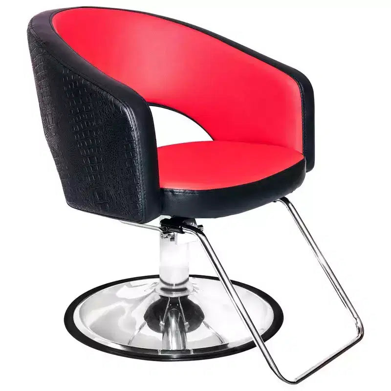 Fauteuil de coiffure professionnel Chromium Olivia avec coussins en mousse haute densité, Noir