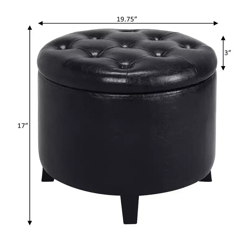 Pouf de rangement rond Designs4Comfort par Breighton Home