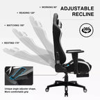 Silla de oficina reclinable GTRACING Gaming Chair de tela, altura ajustable, con reposapiés