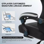 Silla de oficina GTPLAYER para videojuegos de tela con reposabrazos de enlace, silla de ordenador ergonómica