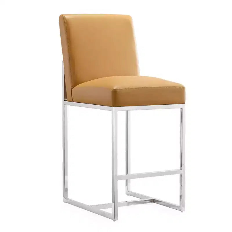 Ensemble de 3 tabourets de bar hauteur comptoir Element rembourrés en acier inoxydable - Manhattan Comfort