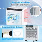 Climatiseur portable Costway 8000 BTU 3-en-1 Refroidisseur d'air Déshumidificateur Ventilateur Minuteur 24H 5000 BTU (8000 BTU ASHRAE)
