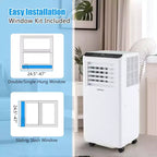 Costway Climatiseur portable 6 500 BTU (10 000 BTU ASHRAE) Refroidisseur d'air déshumidificateur ventilateur 3-en-1 avec minuterie 24h