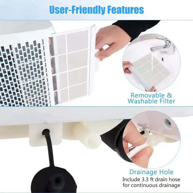 Climatiseur portable Costway 6500 BTU (10000 BTU ASHRAE) 3-en-1 avec déshumidificateur