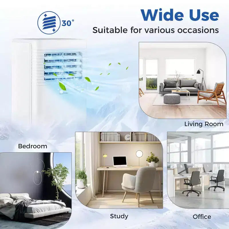 Climatiseur portable Costway 9000 BTU 3 en 1 avec ventilateur, déshumidificateur et mode veille 6250 BTU (9000 BTU ASHRAE)