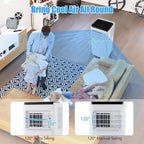 Climatiseur portable Costway 8000 BTU refroidit jusqu'à 23 m² avec ventilateur et déshumidificateur 5000 BTU (8000 BTU ASHRAE)