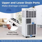 Climatiseur portable Costway 8000 BTU 3-en-1 avec ventilateur et déshumidificateur mode veille 5100 BTU (8000 BTU ASHRAE)