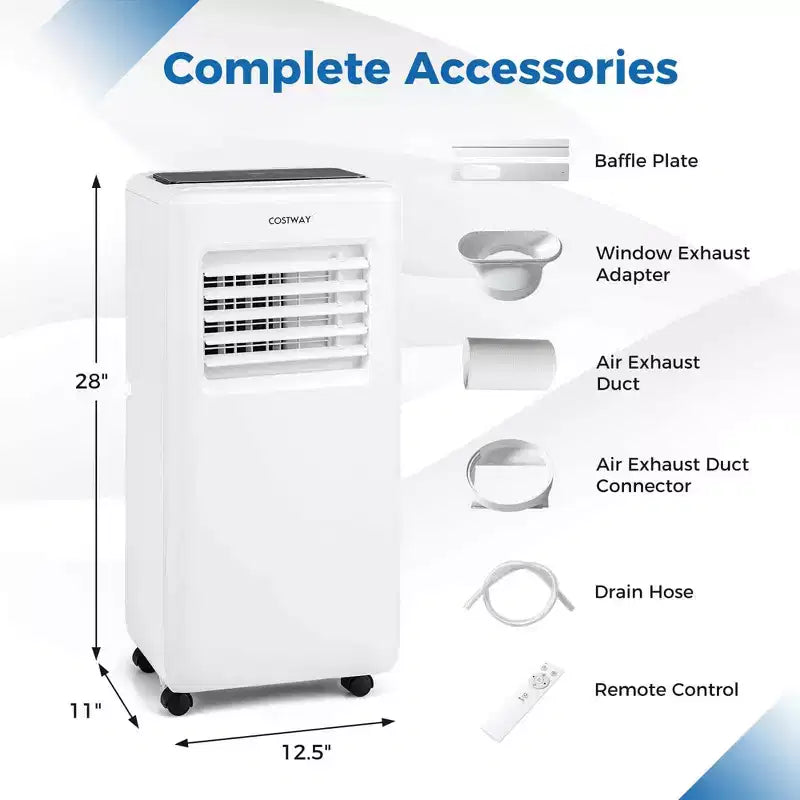 Climatiseur Portable Costway 8000 BTU 3-en-1 Refroidisseur d'air avec Ventilateur et Déshumidificateur 5000 BTU (8000 BTU ASHRAE)
