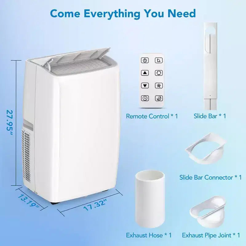 Climatiseur portable 14 000 BTU, Climatiseur portable pour pièces jusqu'à 70 m²
