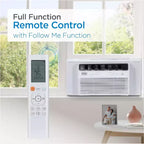 Climatiseur de fenêtre à onduleur BLACK+DECKER 12 000 BTU pour une superficie allant jusqu'à 51 m², unité de climatisation homologuée ENERGY STAR, télécommande multifonction, blanc
