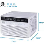 Climatiseur de fenêtre à onduleur BLACK+DECKER 12 000 BTU pour une superficie allant jusqu'à 51 m², unité de climatisation homologuée ENERGY STAR, télécommande multifonction, blanc