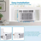 Acondicionador de aire inteligente de ventana de 10000 BTU, unidad de aire acondicionado de ventana con control remoto/aplicación