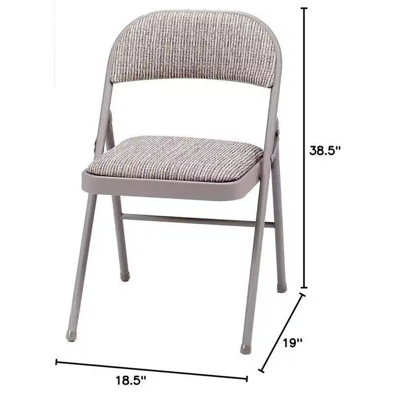 MECO Sudden Comfort Chaise Pliante Rembourrée en Métal et Tissu, Portable, pour la Maison, l'Extérieur et le Bureau, avec Dossier Contourné, Gris (Lot de 12)