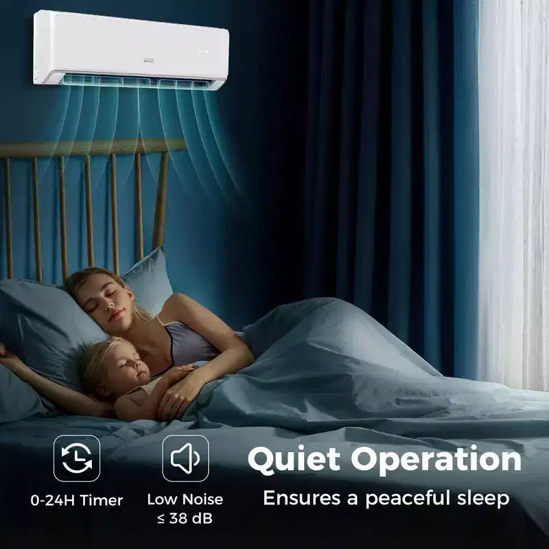 Climatiseur et Chauffage Mini Split Costway 24000 BTU avec Wifi et Pompe à Chaleur Noir/Blanc