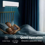 Climatiseur et Chauffage Mini Split Costway 24000 BTU avec Wifi et Pompe à Chaleur Noir/Blanc