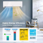 Climatiseur et Chauffage Mini Split Costway 24000 BTU avec Wifi et Pompe à Chaleur Noir/Blanc