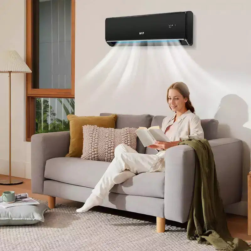 Climatiseur et Chauffage Mini Split Costway 24000 BTU avec Wifi et Pompe à Chaleur Noir/Blanc