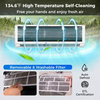 Climatiseur et Chauffage Mini Split Costway 12000 BTU avec Wifi et Pompe à Chaleur Noir/Blanc