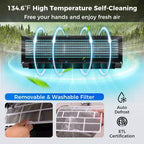 Climatiseur et Chauffage Mini Split Costway 12000 BTU avec Wifi et Pompe à Chaleur Noir/Blanc