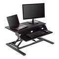 Stand Up Desk Store AirRise Pro Two Tier Standing Desk Converter Monitor Stand with Built-In Keyboard Tray (White, 32 Wide)