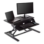 Stand Up Desk Store AirRise Pro Two Tier Standing Desk Converter Monitor Stand with Built-In Keyboard Tray (White, 32 Wide)