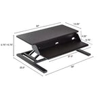 Soporte elevador para monitor de escritorio de pie de dos niveles con bandeja de teclado incorporada Stand Up Desk Store AirRise Pro (blanco, 32 de ancho)