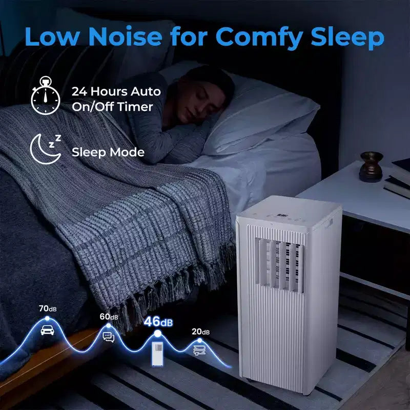 Costway Climatiseur portable 3-en-1 7100 BTU (10000 BTU ASHRAE) avec déshumidificateur, mode froid et ventilateur