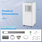 Costway Climatiseur portable 3-en-1 7100 BTU (10000 BTU ASHRAE) avec déshumidificateur, mode froid et ventilateur