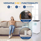 Acondicionador de aire portátil SereneLife SLACP803 con deshumidificador y ventilador de 8000 BTU (blanco y negro)