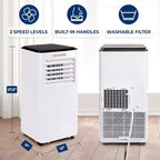 Acondicionador de aire portátil SereneLife SLACP803 con deshumidificador y ventilador de 8000 BTU (blanco y negro)