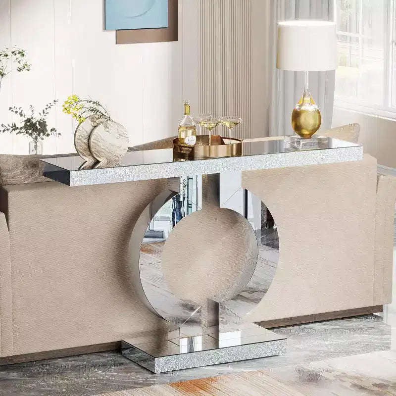 Mesa consola Lantine Modern 43 con espejo y base en forma de O