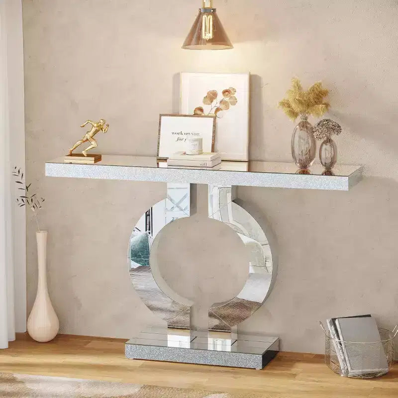 Mesa consola Lantine Modern 43 con espejo y base en forma de O