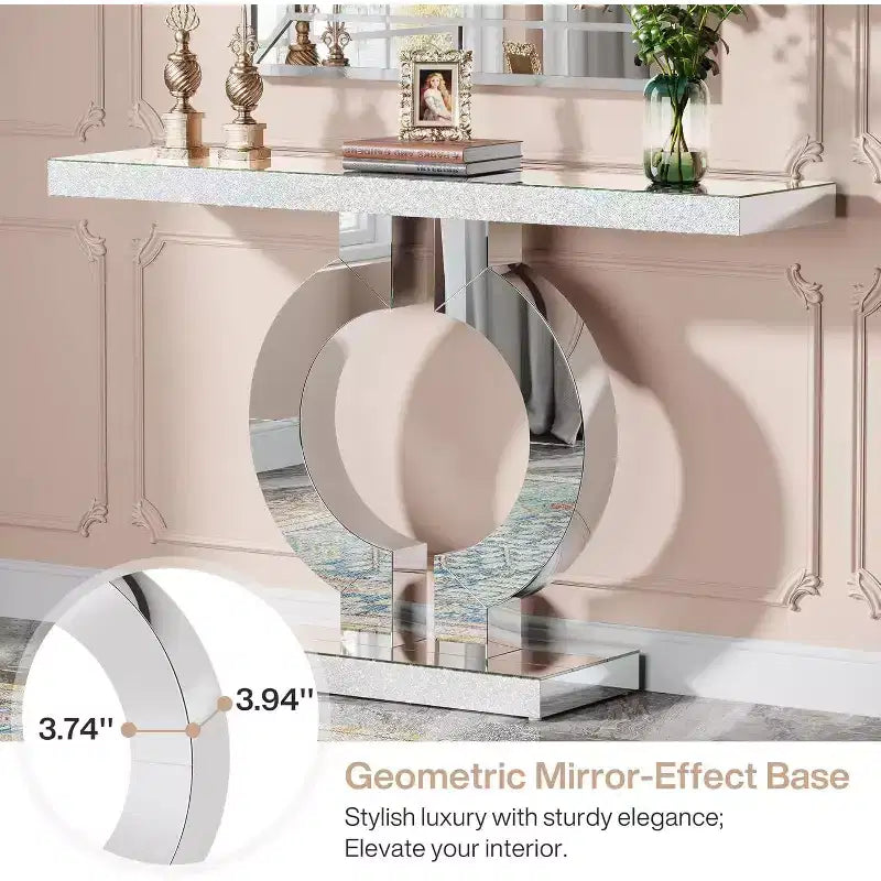 Mesa consola Lantine Modern 43 con espejo y base en forma de O
