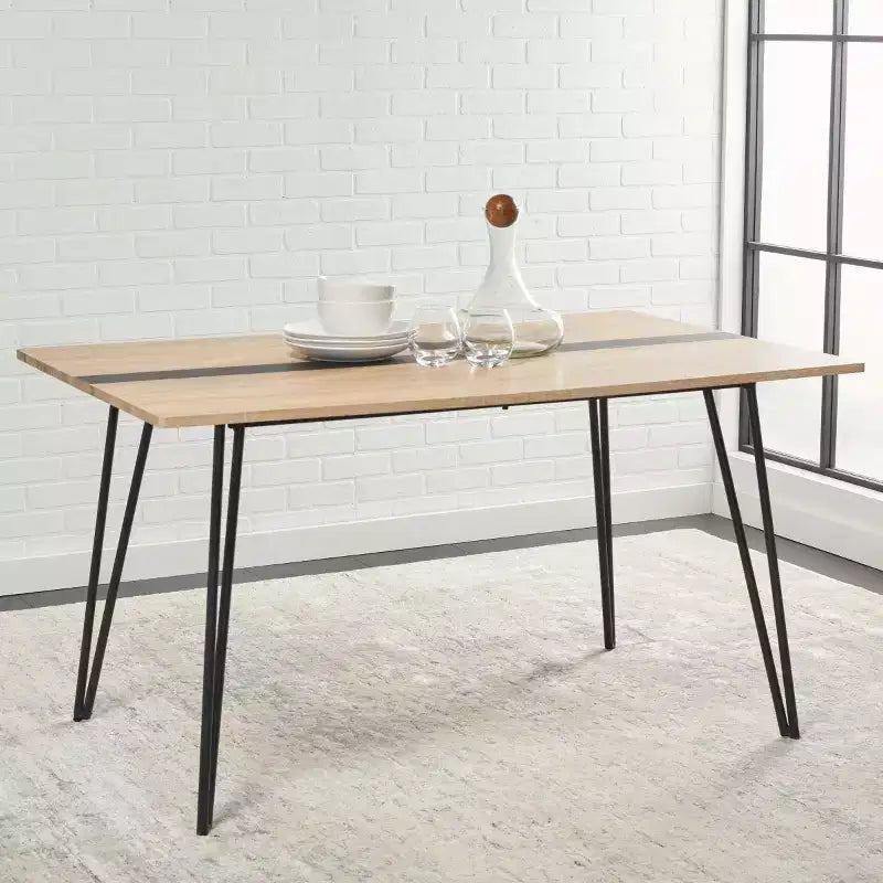 Mesa de comedor Alarick - DTB5802 - Natural/Negro - Safavieh