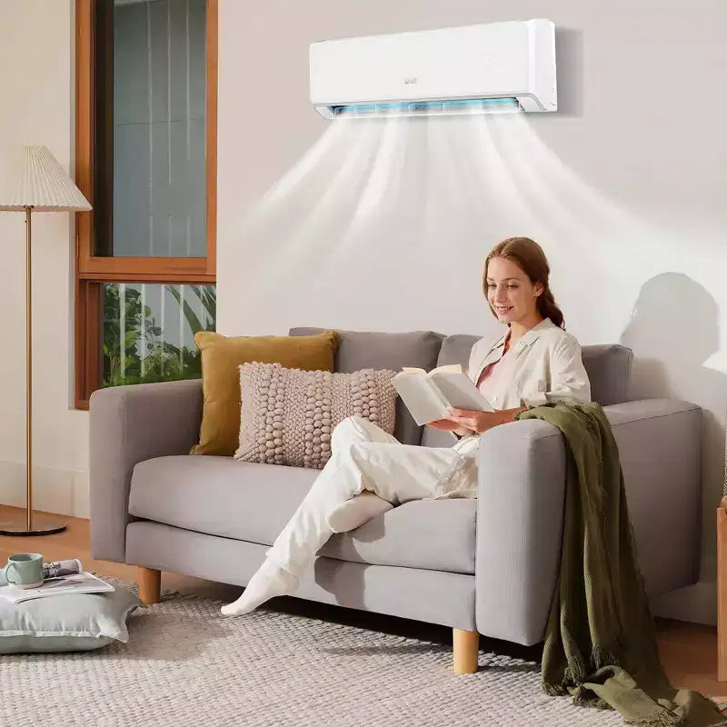 Climatiseur et Chauffage Mini Split Costway 18000 BTU avec Wi-Fi et Pompe à Chaleur Blanc/Noir