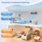 Costway Aire Acondicionado y Calefactor Mini Split de 18000 BTU con Bomba de Calor