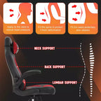 Silla FDW para videojuegos, silla de oficina, silla de escritorio con soporte lumbar, reposabrazos abatibles, reposacabezas
