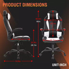 Silla FDW para videojuegos, silla de oficina, silla de escritorio con soporte lumbar, reposabrazos abatibles, reposacabezas
