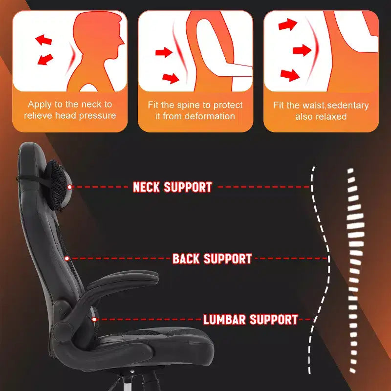 Silla FDW para videojuegos, silla de oficina, silla de escritorio con soporte lumbar, reposabrazos abatibles, reposacabezas